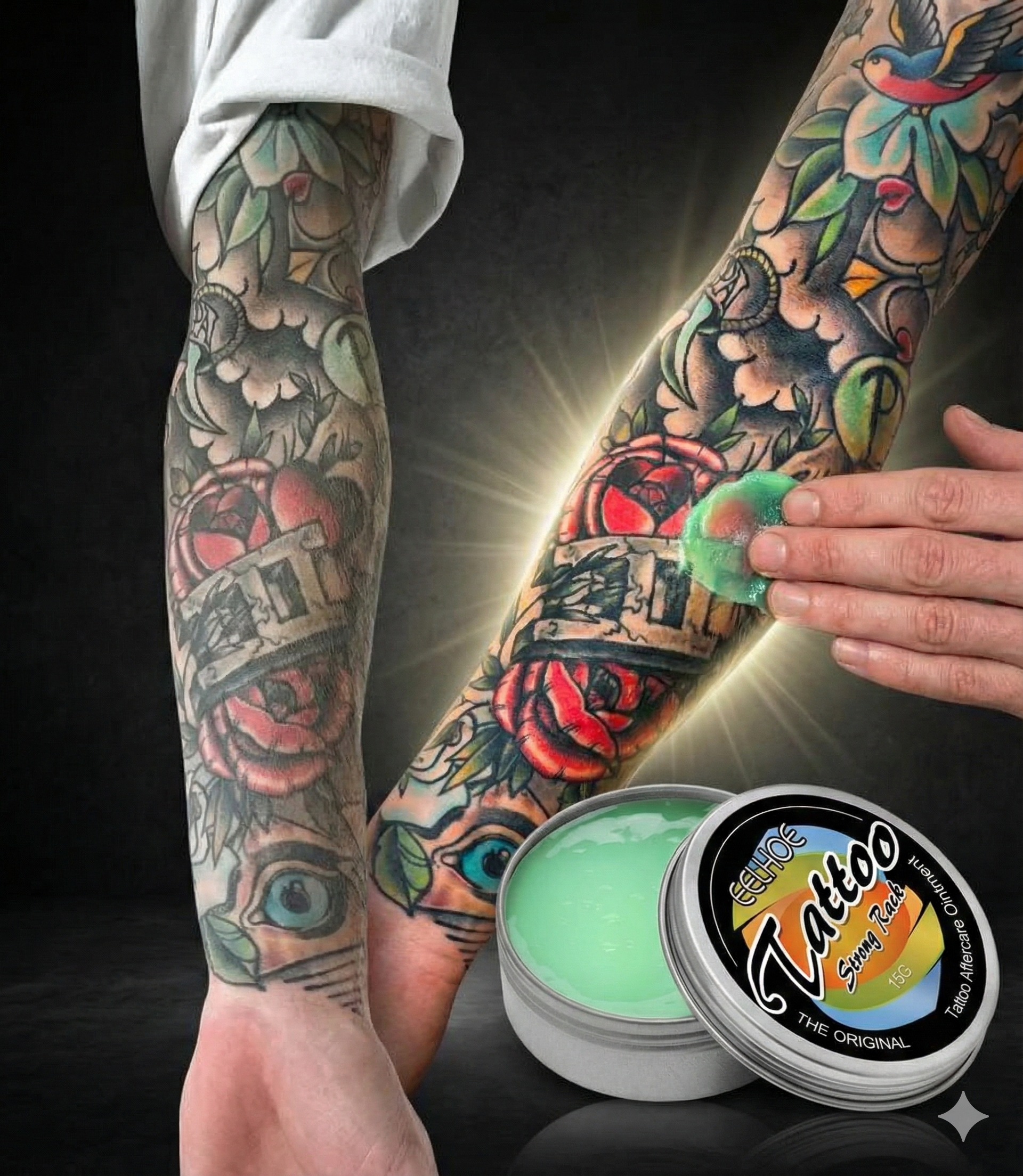 Crema idratante per la cura dei tatuaggi: nutre il tuo tatuaggio, ravviva il colore e lo protegge. 🦄